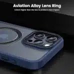 HWeggo Magnetni ovitek za iPhone 15 Pro z Magsafe – Temno modra - slika 5