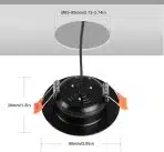 Yafido zatemnjeni vgradni reflektor, 6000K, 5W LED, 500lm - 2kosa - slika 6