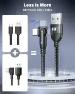 AUFU USB-C kabel z 180° kotno zasnovo, 3,1A hitro polnjenje - slika 6