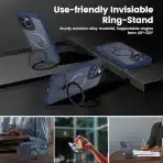 HWeggo Magnetni ovitek za iPhone 15 Pro z Magsafe – Temno modra - slika 2