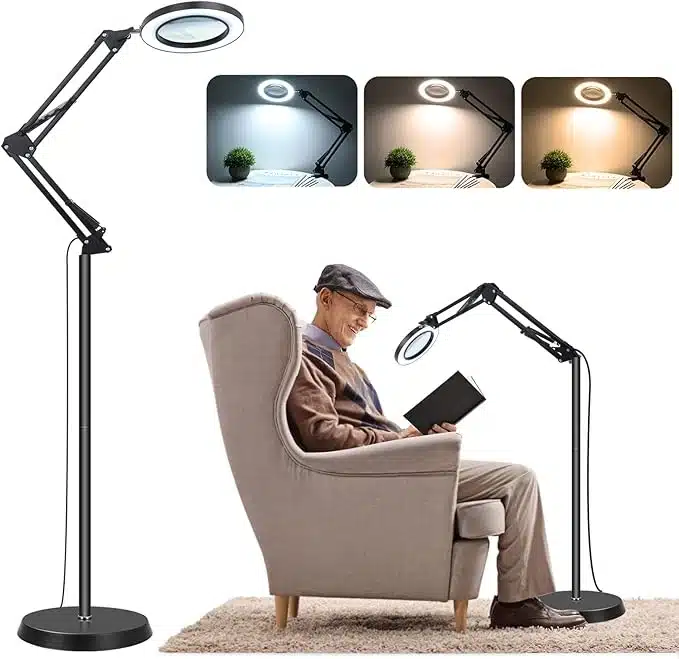 71iAfitZ7nL._AC_SX679_ NZQXJXZ 3-v-1 lupa z LED lučjo, stojalom in 10X povečavo - slika 1