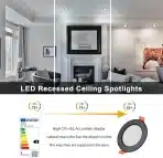 Yafido zatemnjeni vgradni reflektor, 6000K, 5W LED, 500lm - 2kosa - slika 3