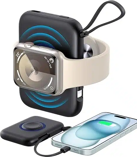 71vBljkQ2UL._AC_SX466_ leQuiven 5000mAh brezžični polnilec za iWatch, iPhone, AirPods - slika 1