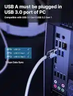 JSAUX 5m Link kabel za Oculus Quest 2 in Steam VR PC - slika 3