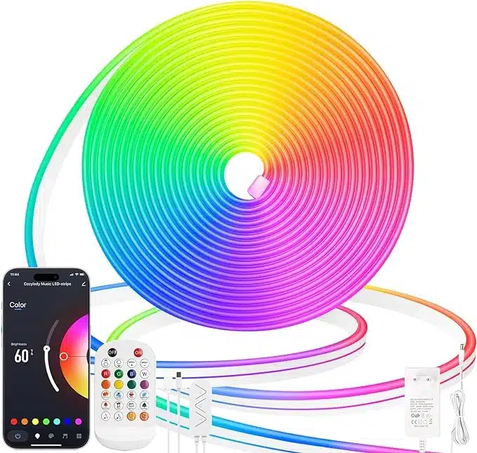 81z5O8dIq1L._AC_SX679_ Lamomo Neon LED trak 5 m RGB, IP65, z daljinskim upravljalnikom - slika 1