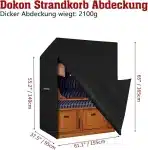 Dokon Vodoodporna prevleka za vrtno pohištvo z UV-zaščito, 165 x 95cm - slika 3