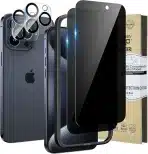 HWeggo privacy zaščitno steklo za iPhone 15, 2 kosa