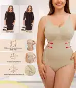 Junlan Body Shaper Junlan Ženski bodi za oblikovanje postave – brezšivni oblikovalec telesaspodnje perilo - M/L - slika 4