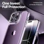 TAURI 5-in-1 Ovitek za iPhone 14 Pro z zaščitnimi filmi - slika 4