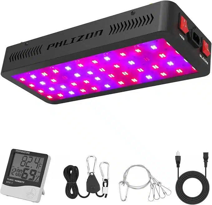 Phlizon 600 W LED svetilka za rast rastlin zadnjikos 1 Phlizon LED luč za rastline 600W, termometer, vlaga - slika 1