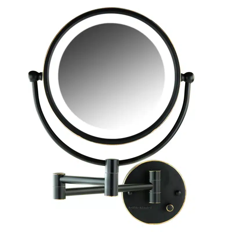 Wall+Mounted+Vanity+Makeup+Mirror+8.5+Inch+with+7X+Magnification+and+Natural+LED+Lights,+Double-Sided+with+Hardwired+Electrical+Connection DIIDIIFF dvostransko osvetljeno ogledalo za ličenje, 10X - slika 1
