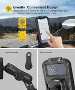 iMESTOU Vodoodporno Motociklistično Držalo 5,5"- 6,8" - slika 5