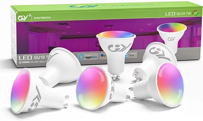zadkoszadkos61qQFgHkkaL._AC_SX679_ GY GU10 Smart LED Žarnica 7W RGB, Združljiva z Alexa in Google - slika 1