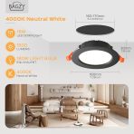 BAGZY LED Vgradna Svetilka, 180mm, 4000K, 18W, IP44, Črna - slika 6