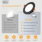 BAGZY LED Vgradna Svetilka, 180mm, 4000K, 18W, IP44, Črna - slika 2