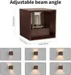 Klighten LED stenske svetilke z zamenljivo G9 svetilko, 3000 K, bronasta barva - 2 kosa - slika 6