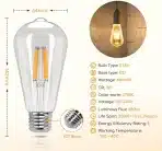 Aigostar E27 LED žarnica z žarilno nitko, 4 W (nadomešča 40 W) - 6 kosov - slika 6