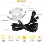 Bluetooth LED vgradni reflektor, 10 kosov, nastavljiva topla in hladna bela svetloba - slika 3