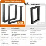 Homtone kovinske noge za mizo, 40 x 45 cm, 2 kosa - slika 3