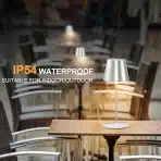 MALUX brezžična namizna svetilka, stoječa svetilka - srebrna - slika 4