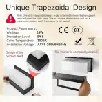 Highsam 24W zunanja stenska svetilka z LED, 2 kosi, 3000K, IP65 - slika 3