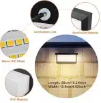 Highsam 24W zunanja stenska svetilka z LED, 2 kosi, 3000K, IP65 - slika 5