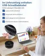 Primevolve baterijski ventilator, zložljiv, 4 hitrosti, črn - slika 6