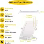 Greenclick 9W LED Kvadratni Panel 146mm, 720lm - slika 5