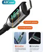 AICase USB C to Lightning Kabel 5M z LED Zaslonom - slika 6