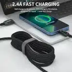 AICase USB do Lightning Kabel z LED Zaslonom, 3x Hitrejše Polnjenje - slika 2
