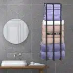 Stenski držalo za brisače, 3-polni, iz nerjavečega jekla, črno - slika 3