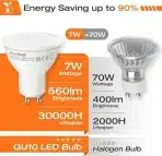 ALUSSO 7W GU10 LED žarnice, topla bela 3000K - 4 kosi - slika 3