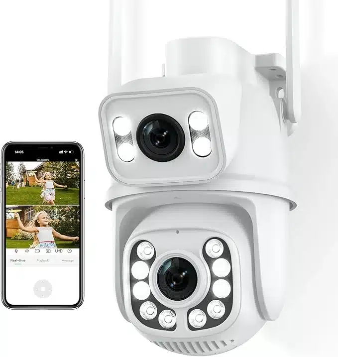 ANBIUX 2.6MP Zunanja varnostna kamera z dvojno lečo zadnjikos 1 ANBIUX 2.5K/6MP Zunanja varnostna kamera z dvojno lečo - slika 1
