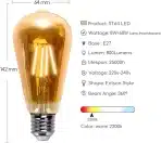 Aigostar edison vintage žarnice E27, 8 W LED - 5 kosov - slika 3