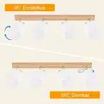 Lichtmaler Vintage lesena svetilka s 4 žarnicami - slika 3