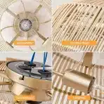 MiiR stropni ventilator z osvetlitvijo vintage ratan - slika 2