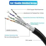 Soibke Ethernet kabel Cat 7, visoka hitrost, zaščiten - 150 m - slika 3