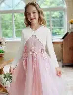Trudge dekliški pleteni bolero kardigan z gumbi - slika 3