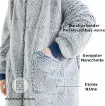 Hoodie odeja s kapuco in rokavi - slika 4