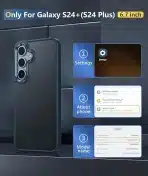 FNTCASE etui za Samsung Galaxy S24 Plus + Zaščitno steklo (Mat Črna) - slika 2