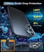 FNTCASE etui za Samsung Galaxy S24 Plus + Zaščitno steklo (Mat Črna) - slika 4