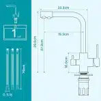 FORIOUS 3-v-1 Dvoročna kuhinjska pipa - črna - slika 2
