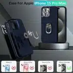 UKLCCU etui za iPhone 15 Pro Max z nastavljivim stojalom - slika 2