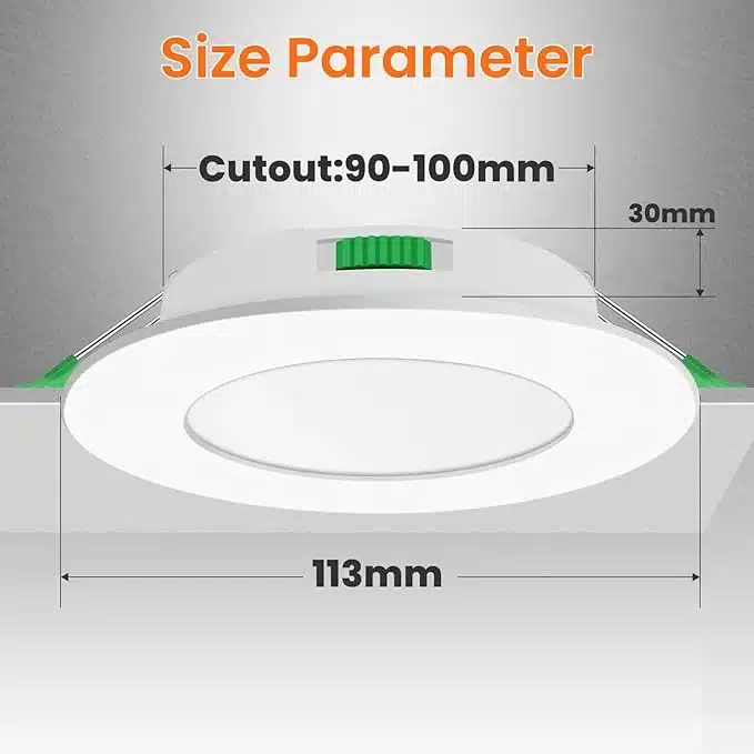ALUSSO LIGHTING LED Einbaustrahler Schwarz 230V Flach Dimmbar LED Spots 7W Deckenspots IP44 Einbauleuchten 68mm Warmweiß Neutralweiß Kaltweiß Deckenstrahler für Badezimmer Wohnzimmer, 6er Set