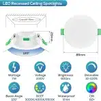 ALUSSO LED vgradni reflektorji 85mm 6kos, 7W, IP44 - slika 5