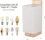 Gleonlux stenska svetilka iz lesa za notranje prostore z grlom E14 - slika 3