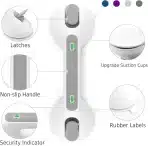 Newthinking ročaj za tuš brez vrtanja, varnostni ročaj z vakuumskimi priseski - slika 3