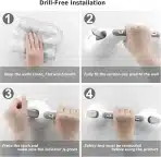 Newthinking ročaj za tuš brez vrtanja, varnostni ročaj z vakuumskimi priseski - slika 4