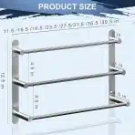 Stenski obešalnik za brisače brez vijakov - 50 cm - slika 4