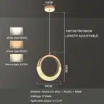 ZTWLEED 5 W LED viseča stropna svetilka, 195 cm, 220 V - slika 4